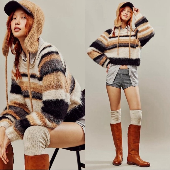 Free People Snowbird Sweater In Carmel Cannoli NWT - Picture 3 of 8